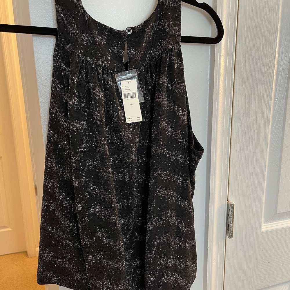 Black and silver Anthropologie sleeveless top NWT